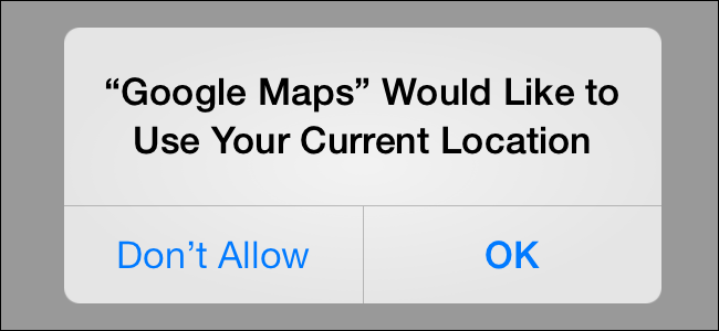 standard iOS permission dialog requesting for the users location